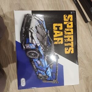 Blue and Black Sports Car Model Kit